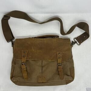 Gootium Vintage Classic Leather and Canvas Messenger Bag